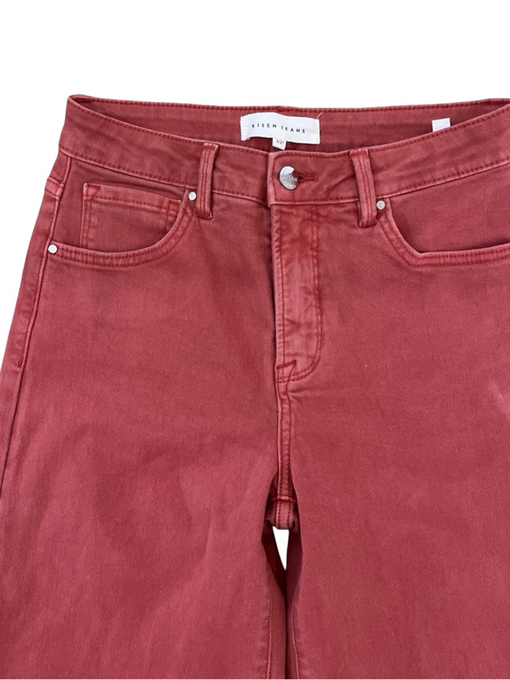 Risen Jeans Wide Leg Flare Cropped Jeans in Rust Size 5/27 - Picture 3 of 7
